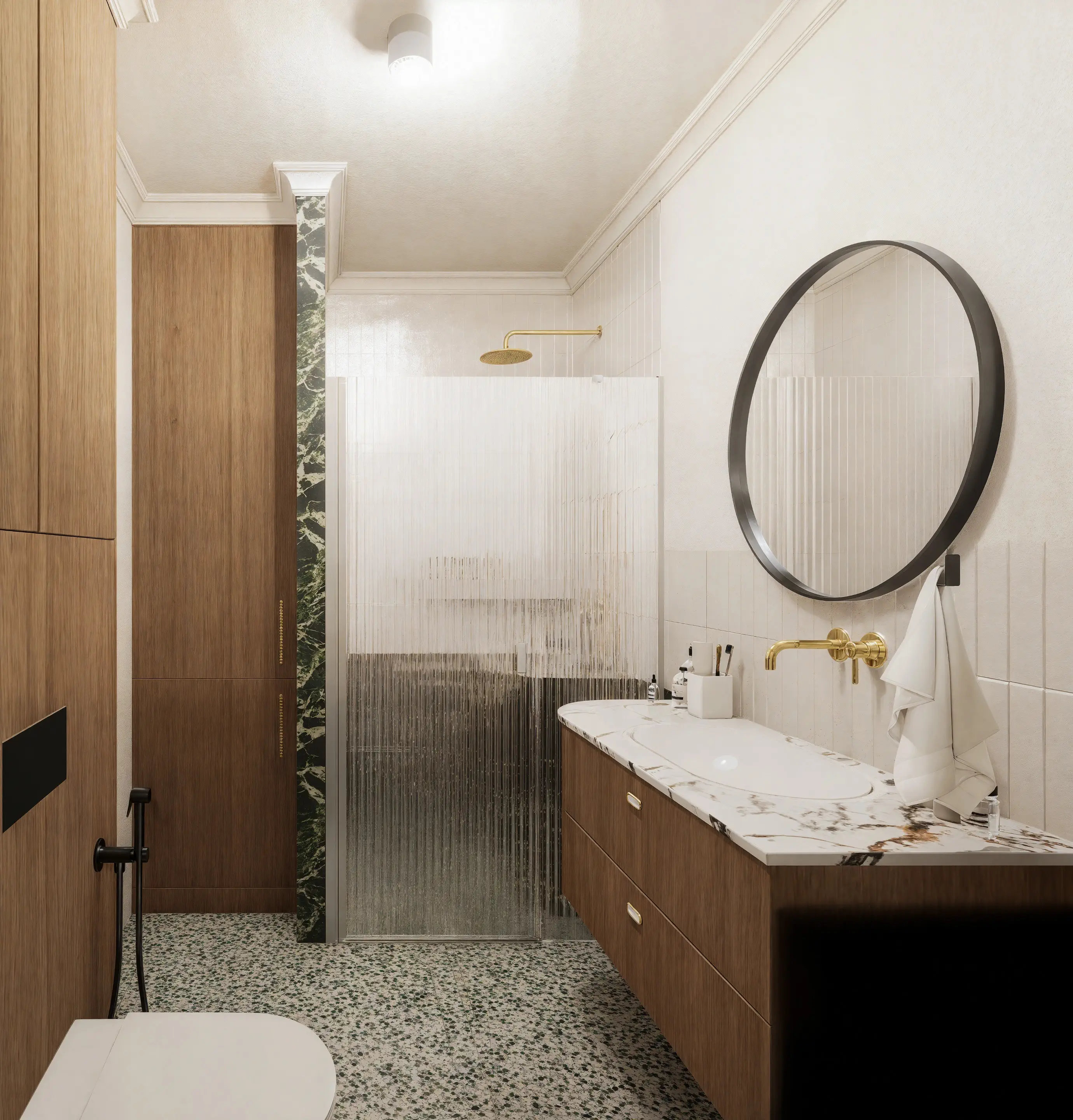 Projektowanie Wnętrz Elbląg - JAVA Architekci - Łazienka zielona